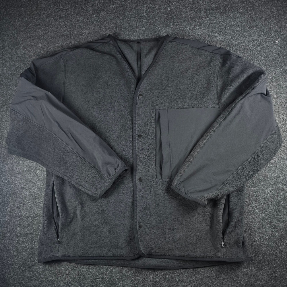 Lululemon Men's Black Fleece Snap Front Cardigan Jacket Outdoors Size XXL